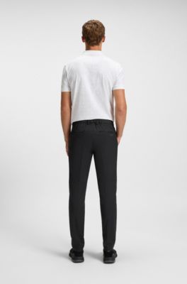 Pantalones de golf de sarga el&aacute;stica repelente al agua, Negro