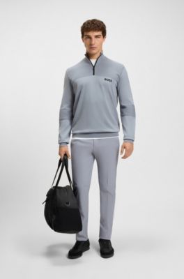 Stretch-twill golf trousers with water-repellent finish, Dark Grey