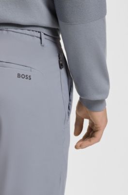 Pantalones de golf de sarga el&aacute;stica repelente al agua, Gris oscuro