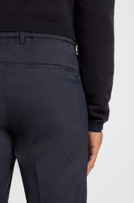 Stretch-twill golf trousers with water-repellent finish, Dark Blue