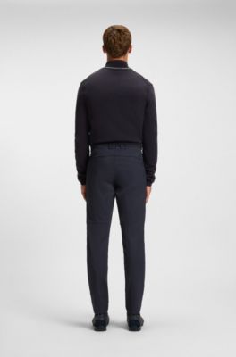 Pantalones de golf de sarga el&aacute;stica repelente al agua, Azul oscuro