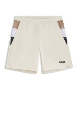 Active tennis shorts with moisture management, White