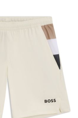 Active tennis shorts with moisture management, White