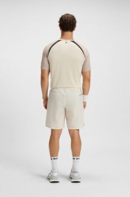 Active tennis shorts with moisture management, White