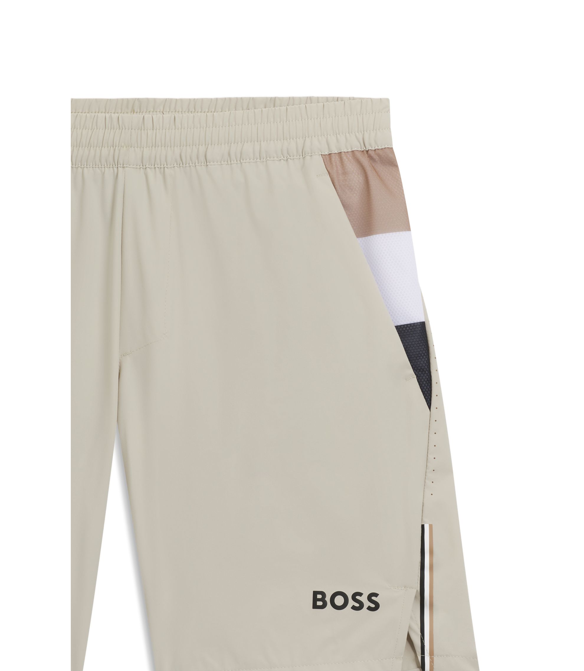 BOSS - Active tennis shorts with moisture management - Light Beige