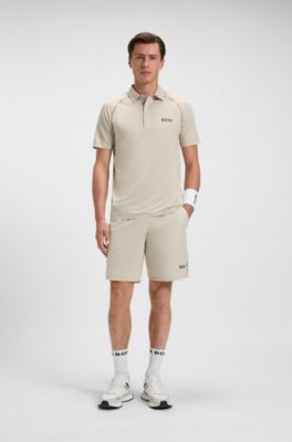 Shorts deportivos de tenis en tejido el&aacute;stico con control de la humedad, Beige claro