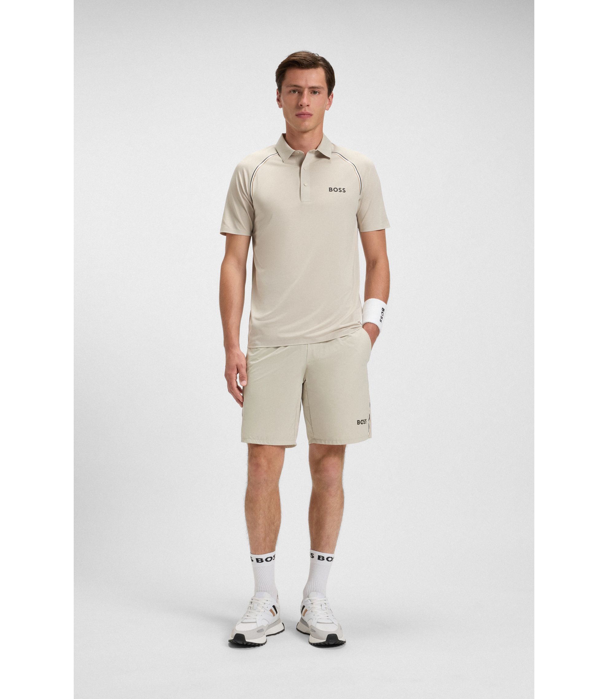 BOSS - Active tennis shorts with moisture management - Light