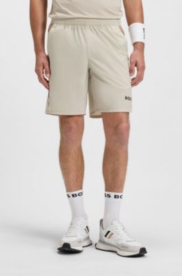 Shorts deportivos de tenis en tejido el&aacute;stico con control de la humedad, Beige claro