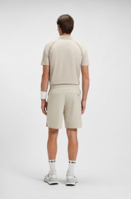 Shorts deportivos de tenis en tejido el&aacute;stico con control de la humedad, Beige claro
