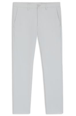 Slim-fit chinos in stretch seersucker, Light Grey
