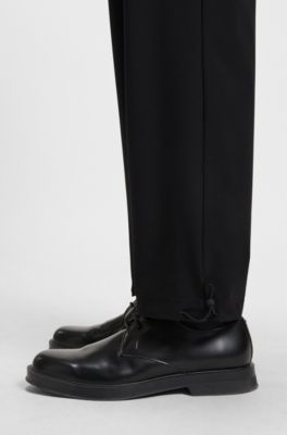 Regular-fit trousers in stretch twill, Black