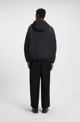 Regular-fit trousers in stretch twill, Black