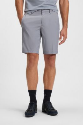 Shorts repelentes al agua con acabado de planchado f&aacute;cil, Gris oscuro