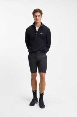 Easy-iron shorts with water-repellent finish, Dark Blue