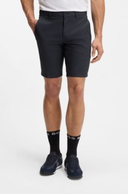 Shorts repelentes al agua con acabado de planchado f&aacute;cil, Azul oscuro
