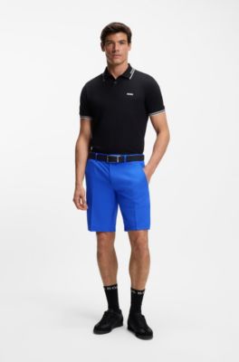 Shorts repelentes al agua con acabado de planchado f&aacute;cil, Azul