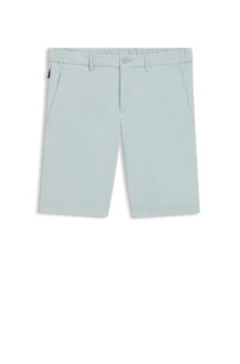 Shorts repelentes al agua con acabado de planchado f&aacute;cil, Turquesa