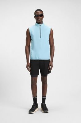 Active quick-dry shorts with layered design, Black