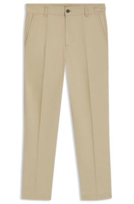 Chinos slim fit en sarga de algod&oacute;n mercerizado, Beige