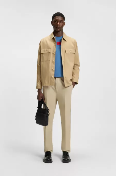 Slim-fit chinos in mercerised cotton twill