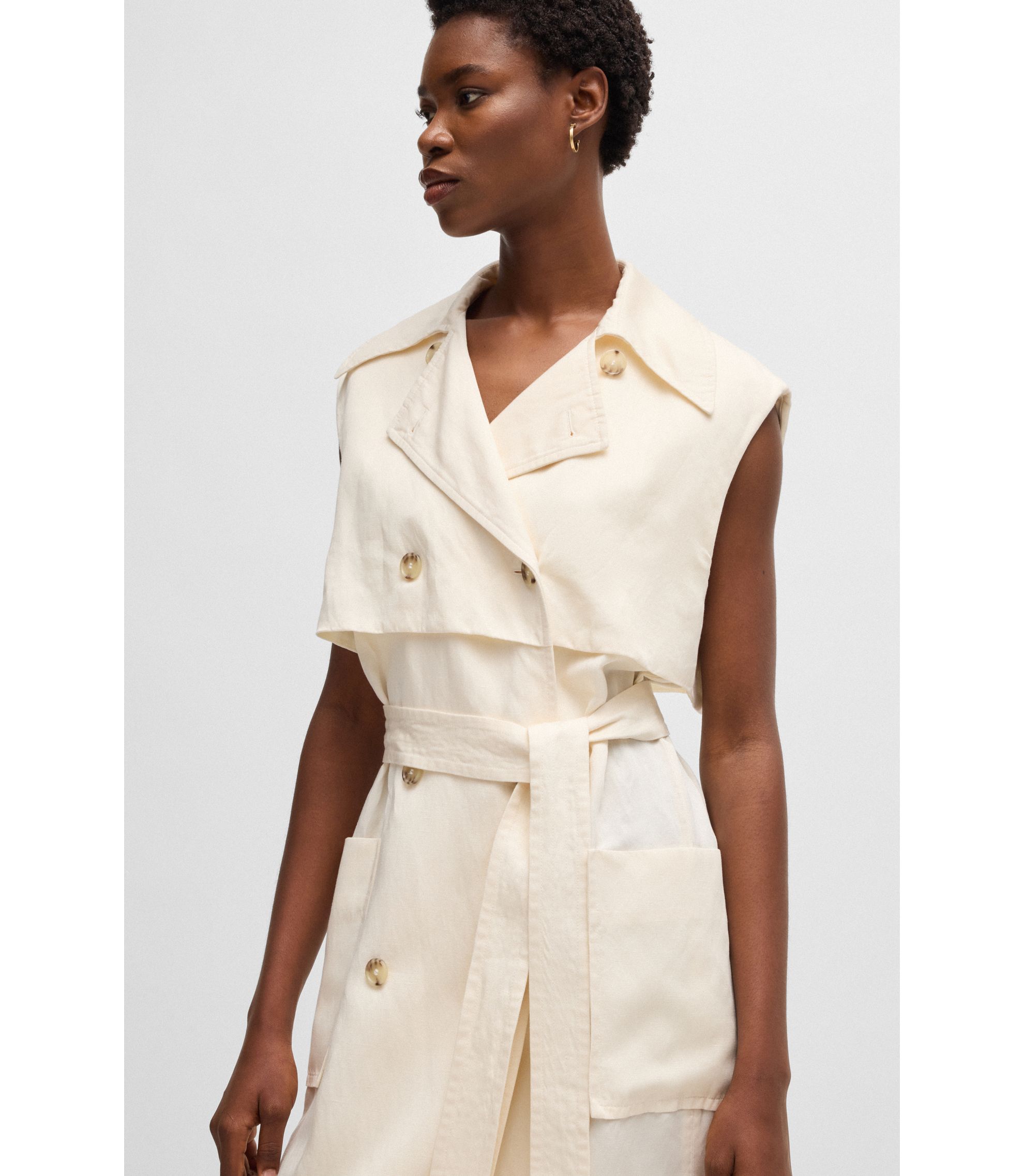 ジャケット・アウター Sleeveless Twill Trench Dress Armoire | Rent this French Connection Azra Twill Sleeveless