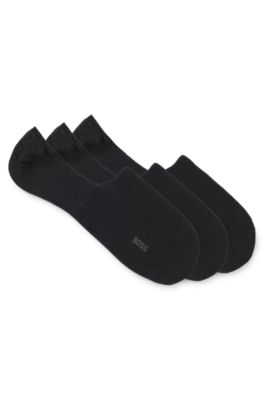 Three-pack of invisible socks in a cotton blend, Dark Grey