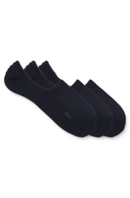Three-pack of invisible socks in a cotton blend, Dark Blue