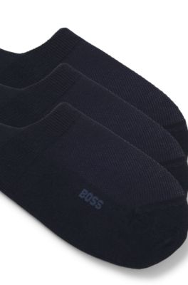 Three-pack of invisible socks in a cotton blend, Dark Blue