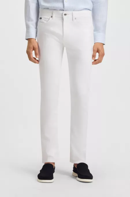 Delaware slim-fit jeans in white stretch denim