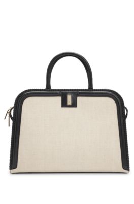 Ariell tote bag with removable pouch, White