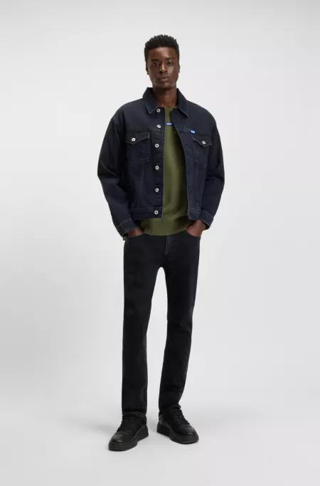 Dark-blue extra-slim-fit jeans in stretch denim