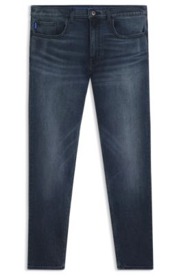 Blue extra-slim-fit jeans in stretch denim, Dark Blue