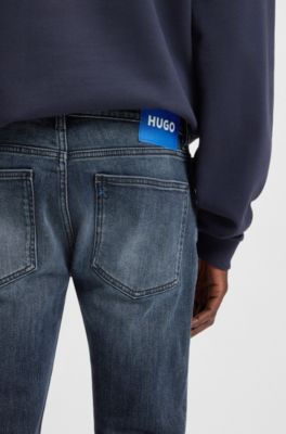 Jeans extra slim fit de denim el&aacute;stico azul, Azul oscuro