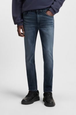 Blue extra-slim-fit jeans in stretch denim, Dark Blue