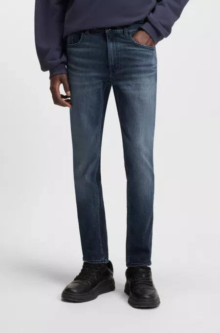 Blue extra-slim-fit jeans in stretch denim