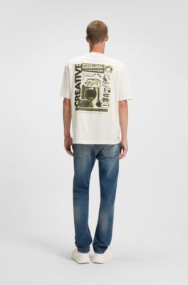 Jean Slim en denim stretch bleu, Bleu