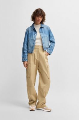 Running-inspired trainers with suede and mesh, Beige