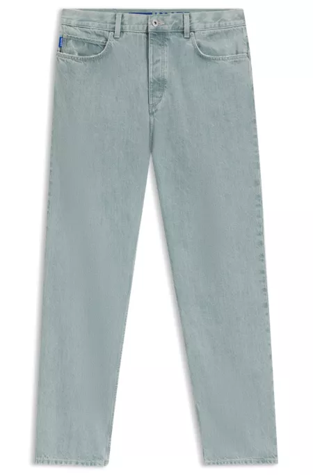 Blue baggy-fit jeans in rigid denim