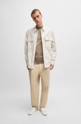 Faux-leather trainers with tonal monograms, White