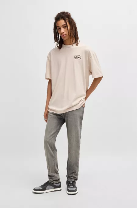 Low-top trainers with faux leather