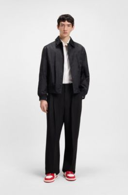 Low-top trainers with faux leather, Light Red