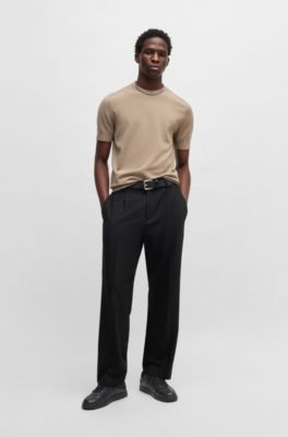 Faux-leather trainers with logo uppers, Black