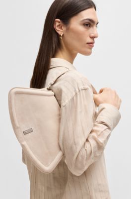 Ariell shoulder bag in suede, Light Beige