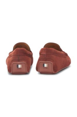 Penny-trim moccasins in suede, Brown