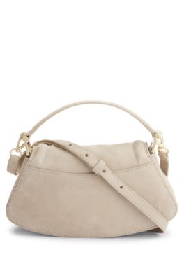 Ariell shoulder bag in nubuck leather, Light Beige