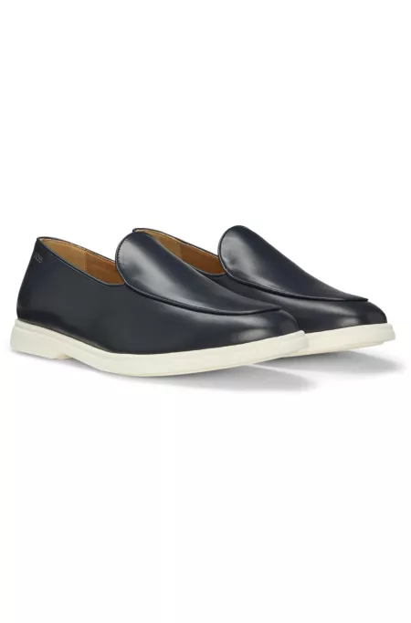 Nappa-leather loafers with contrast outsole