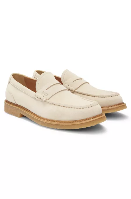 Crepe-outsole moccasins in suede