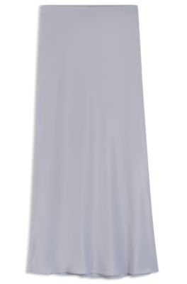 Satin skirt in a regular fit, Light Grey