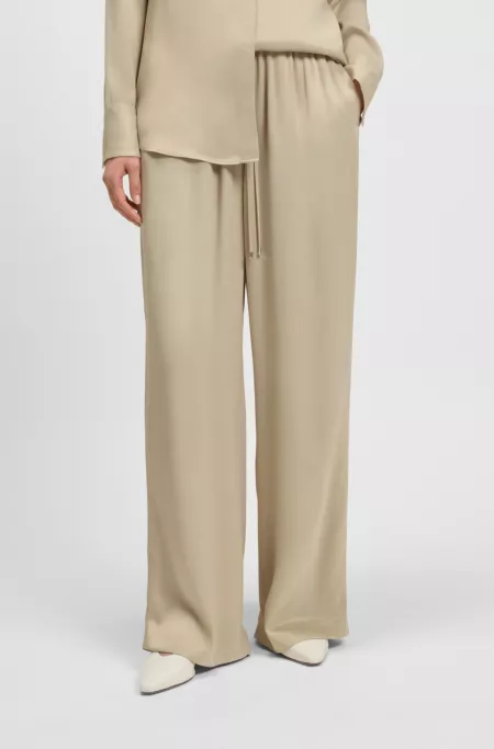 Relaxed-fit trousers in satin