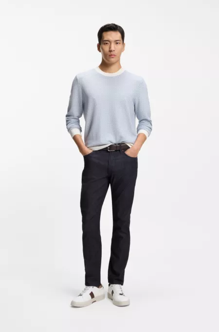 Blue slim-fit jeans in comfort-stretch denim